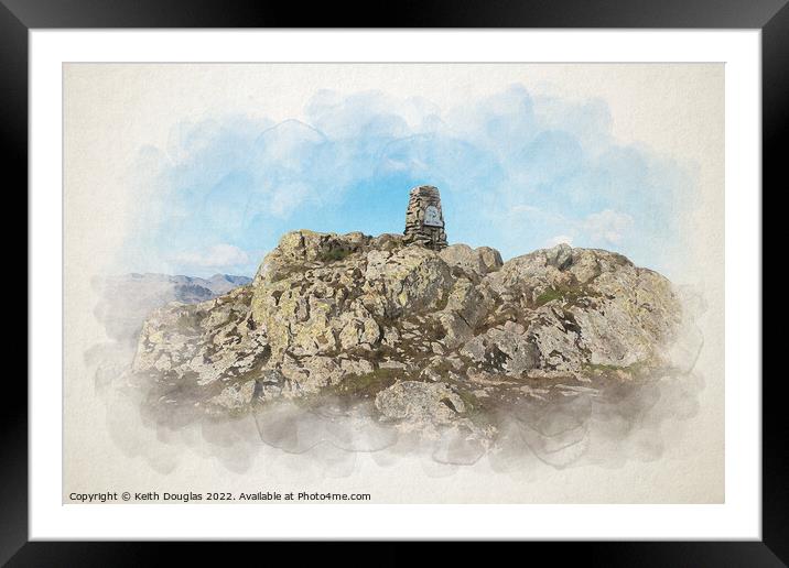 Black Fell Summit Framed Mounted Print by Keith Douglas
