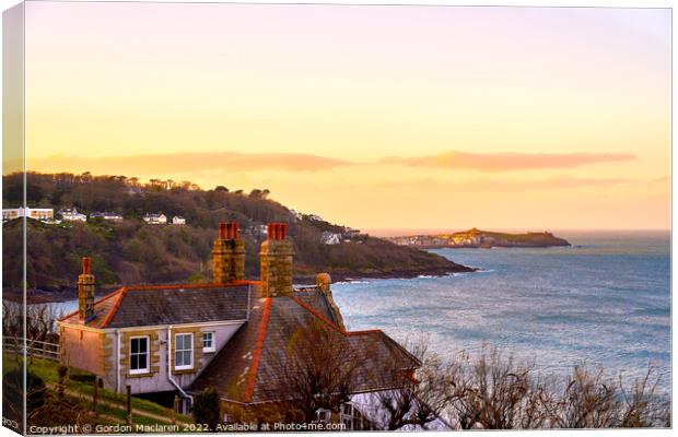 Sunrise over St. Ives, viewed from Carbis Bay, Cornwall Canvas Print by Gordon Maclaren