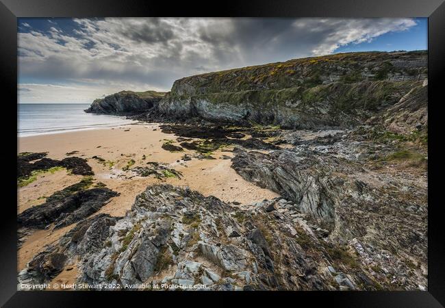 Porth Dafarch Beach, Anglesey Framed Print by Heidi Stewart