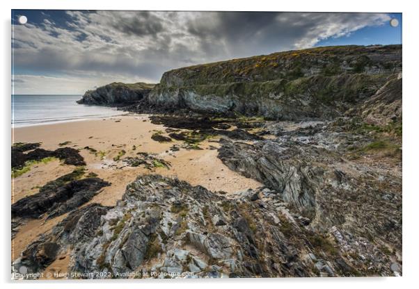 Porth Dafarch Beach, Anglesey Acrylic by Heidi Stewart