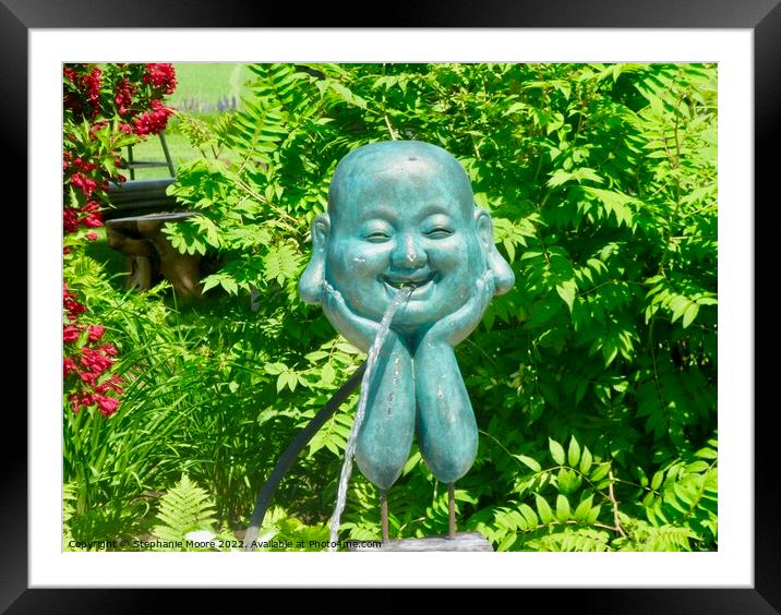 A statue in a garden Framed Mounted Print by Stephanie Moore