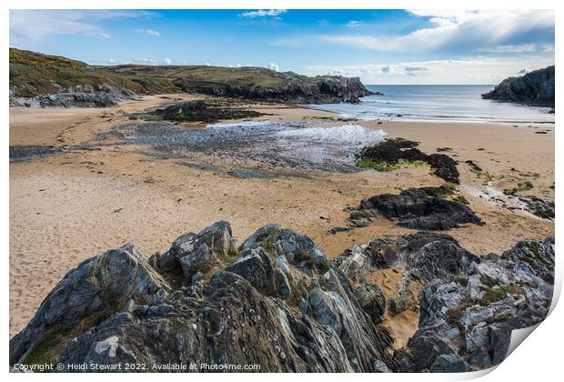 Porth Dafarch Beach, Anglesey Print by Heidi Stewart