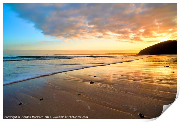 Sunrise, Carbis Bay Beach, St Ives, Cornwall Print by Gordon Maclaren