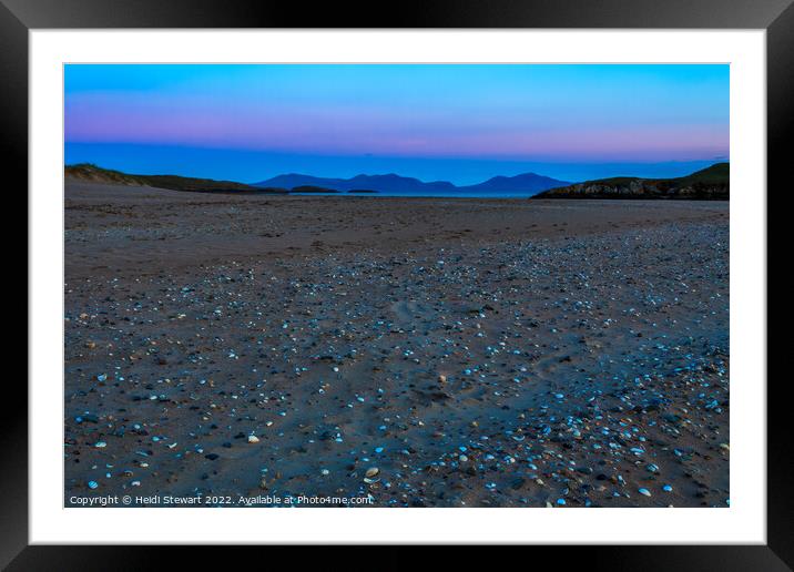 Aberffraw Beach and the Snowdonia Mountain Range Framed Mounted Print by Heidi Stewart