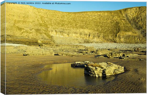 Beach and Cliffs Dunraven Bay Glamorgan Coast Canvas Print by Nick Jenkins