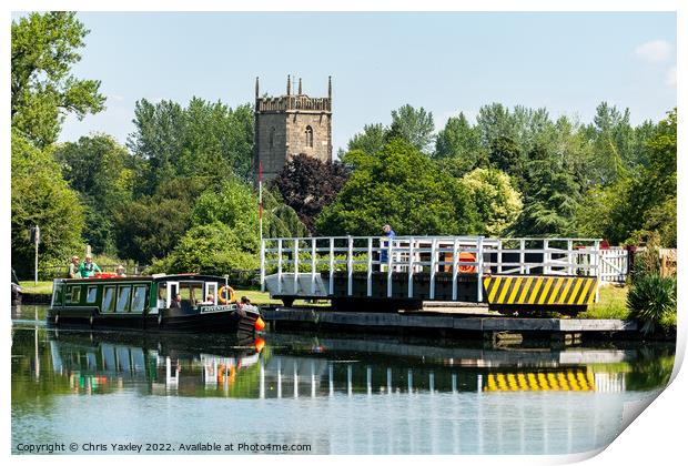 Narrow boat on the Gloucester Sharpness Canal, Gloucestershire Print by Chris Yaxley