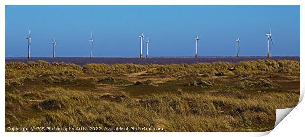 Windfarm Across the Dunes Print by GJS Photography Artist