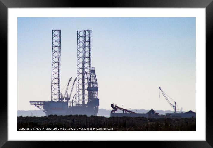 Drill Rig Slide and Cranes Framed Mounted Print by GJS Photography Artist