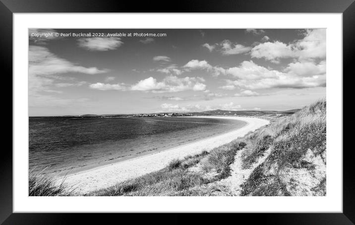 North Uist Beach Scotland Black and White Framed Mounted Print by Pearl Bucknall