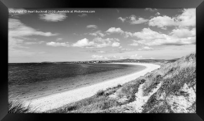 North Uist Beach Scotland Black and White Framed Print by Pearl Bucknall