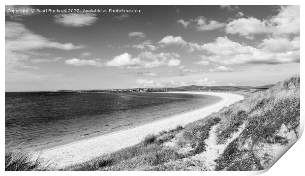 North Uist Beach Scotland Black and White Print by Pearl Bucknall