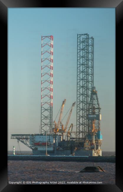 Drill Rig In Distance Framed Print by GJS Photography Artist