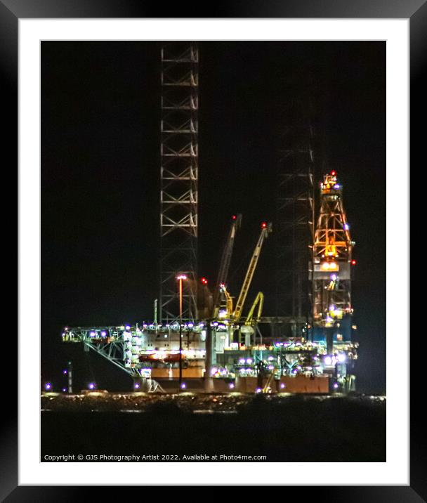 Rig All Lit Up  Framed Mounted Print by GJS Photography Artist