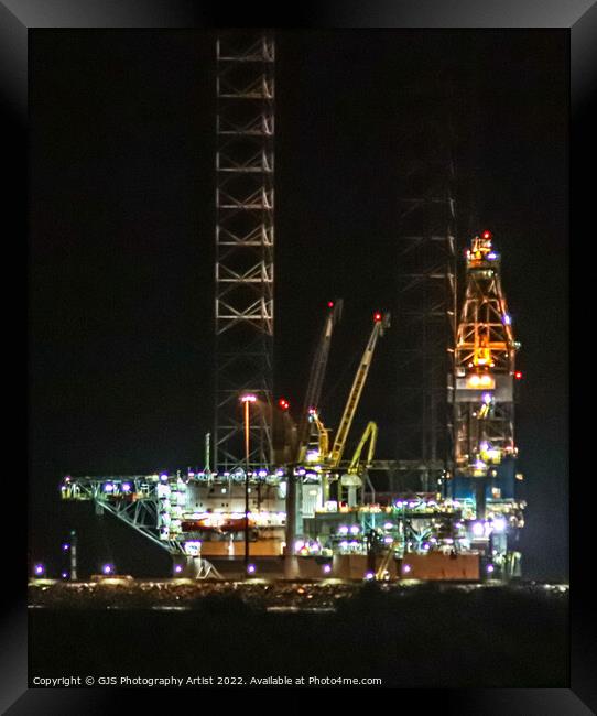 Rig All Lit Up  Framed Print by GJS Photography Artist