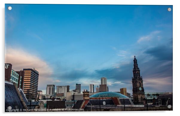 The Rooftops and Skyscrapers of Leeds Acrylic by Richard Perks