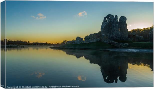 Ogmore Castle at Sunrise Canvas Print by Stephen Jenkins