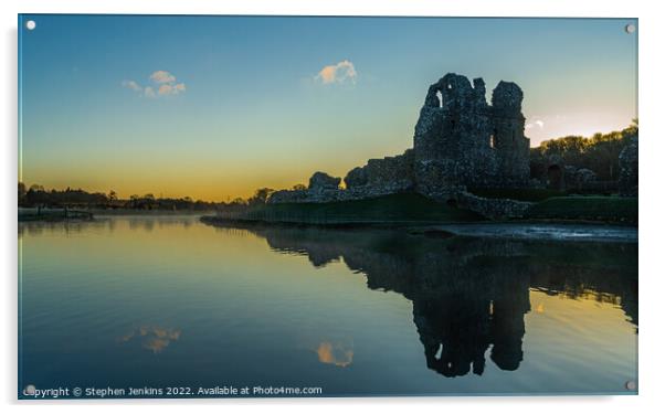 Ogmore Castle at Sunrise Acrylic by Stephen Jenkins