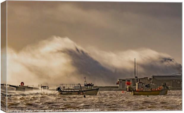 Storm Eunice Hits Lyme Regis (3) Canvas Print by Philip Hodges aFIAP ,