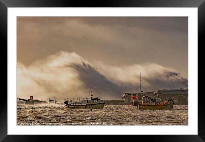 Storm Eunice Hits Lyme Regis (3) Framed Mounted Print by Philip Hodges aFIAP ,
