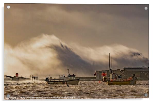 Storm Eunice Hits Lyme Regis (3) Acrylic by Philip Hodges aFIAP ,