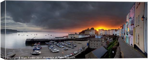 Tenby Harbour Dawn Canvas Print by Creative Photography Wales