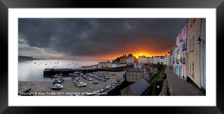 Tenby Harbour Dawn Framed Mounted Print by Creative Photography Wales