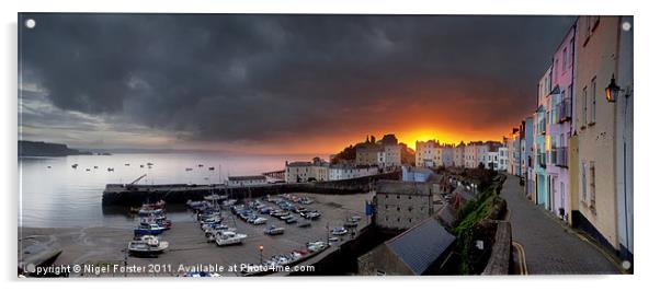 Tenby Harbour Dawn Acrylic by Creative Photography Wales