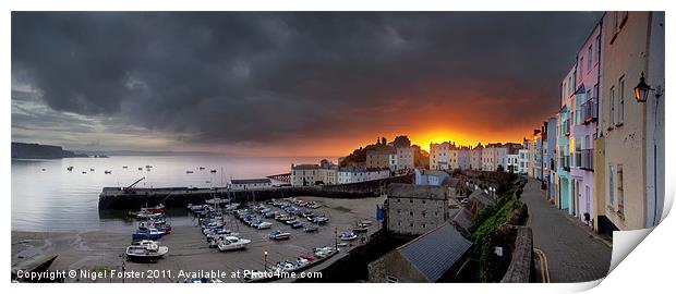 Tenby Harbour Dawn Print by Creative Photography Wales
