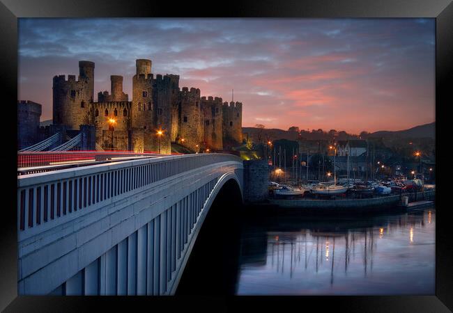 Conway Castle Sunset Framed Print by Dave Urwin
