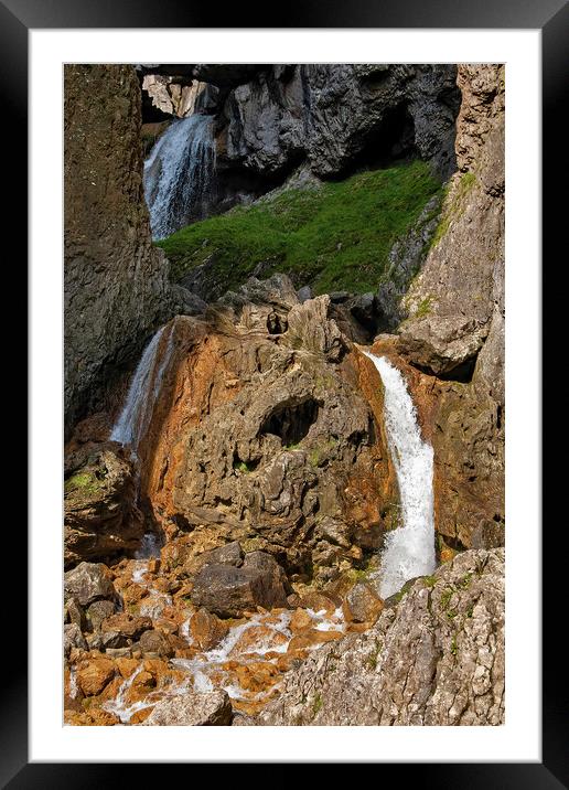 Gordale Scar Waterfall Framed Mounted Print by Joyce Storey