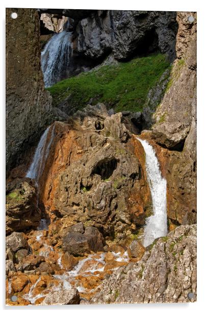 Gordale Scar Waterfall Acrylic by Joyce Storey