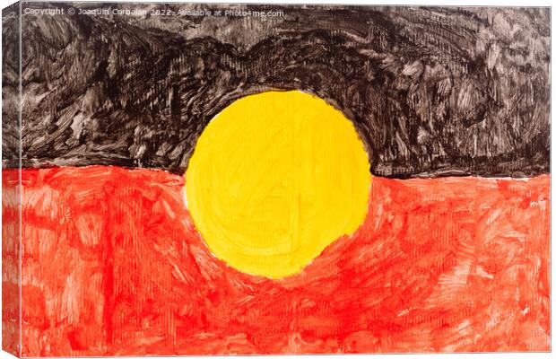 Australian aboriginal nation flag Canvas Print by Joaquin Corbalan