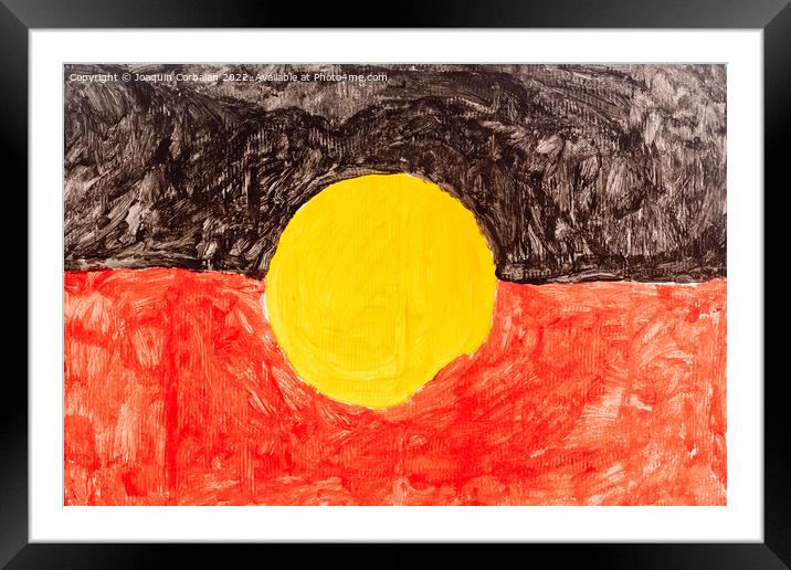 Australian aboriginal nation flag Framed Mounted Print by Joaquin Corbalan