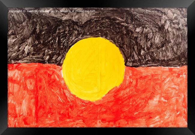 Australian aboriginal nation flag Framed Print by Joaquin Corbalan