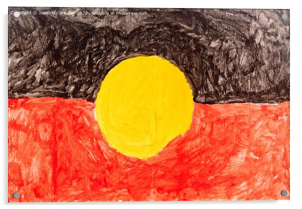 Australian aboriginal nation flag Acrylic by Joaquin Corbalan