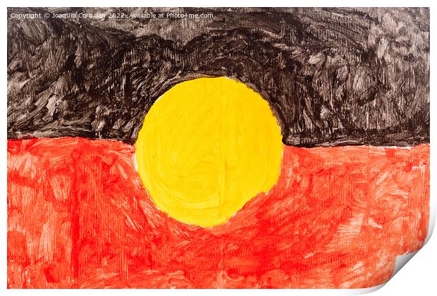 Australian aboriginal nation flag Print by Joaquin Corbalan