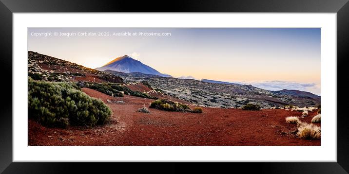 Beautiful panoramic image of the Teide volcano, a sunny day with Framed Mounted Print by Joaquin Corbalan