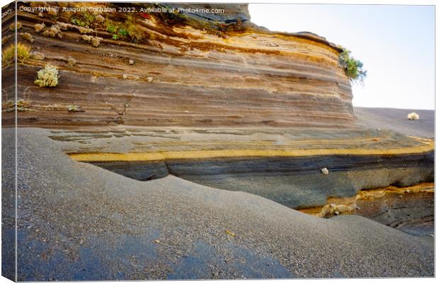 Phonolithic and basaltic geological strata result in beautiful l Canvas Print by Joaquin Corbalan