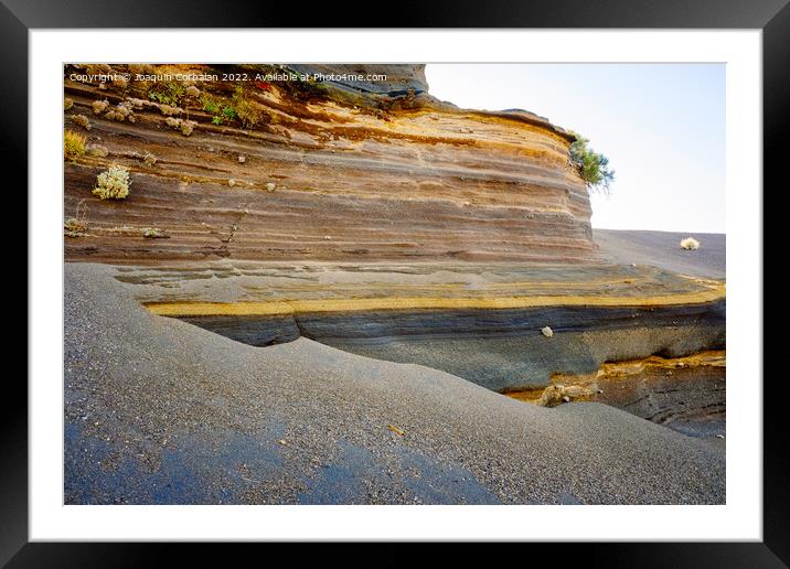 Phonolithic and basaltic geological strata result in beautiful l Framed Mounted Print by Joaquin Corbalan