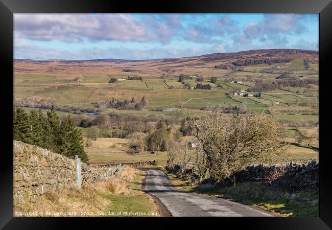 Down from Bail Hill, Mickleton, Teesdale Framed Print by Richard Laidler