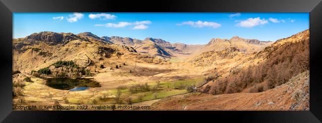The Langdales - Panorama Framed Print by Keith Douglas