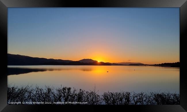 Sunrise on Loch Lomond Framed Print by Andy Brownlie