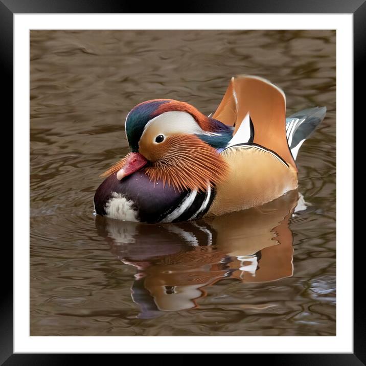 Male Mandarin Duck Framed Mounted Print by Jonathan Thirkell
