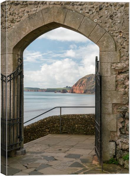 Through the Arch, Sidmouth Canvas Print by Jo Sowden