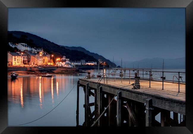 Night Falls at Aberdovey  Framed Print by Dave Urwin