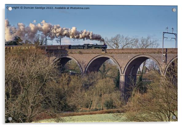 Clun Castle 🚂🏰steam train heads through Winterbourne, Bristol Acrylic by Duncan Savidge