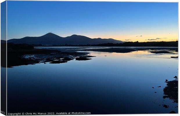 Majestic Sunset Over the Mourne Mountains Canvas Print by Chris Mc Manus