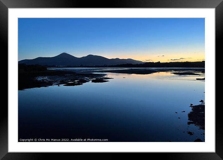 Majestic Sunset Over the Mourne Mountains Framed Mounted Print by Chris Mc Manus
