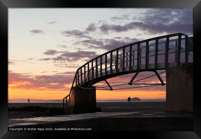 Sunset in Belhaven beach  Framed Print by Eszter Papp