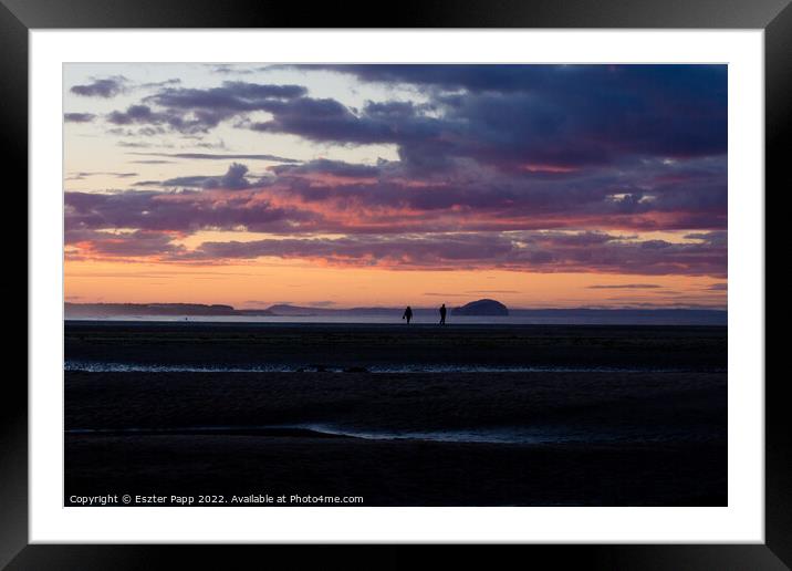 Sky cloud in Belhaven Beach  Framed Mounted Print by Eszter Papp